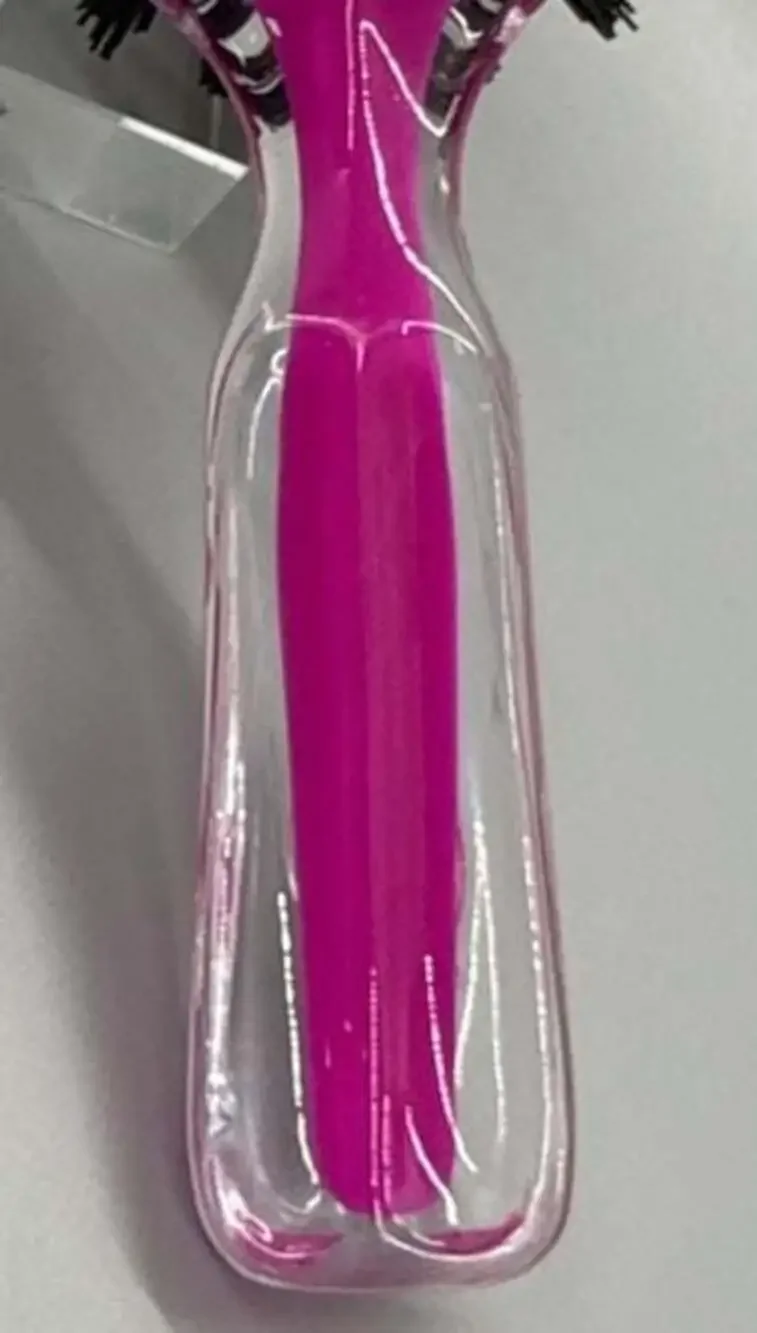 Goody USA Twin Tone 6” Magenta & Clear Nylon Bristle Hair Brush Travel Size Vtg